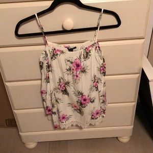 A flowy, tropical, flower tank top